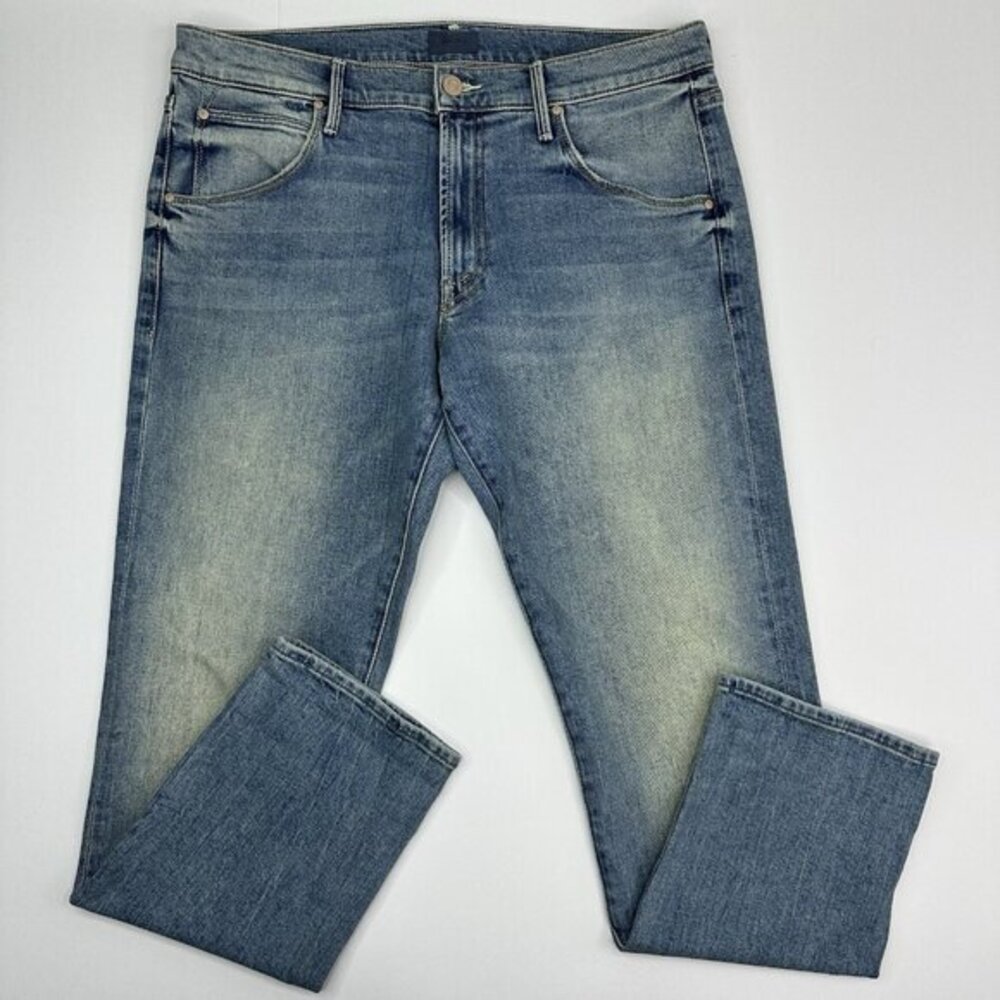 Mother The Ditcher Ankle Jeans Truth Or Dare Blue Straight Leg Size 30-34x27.5